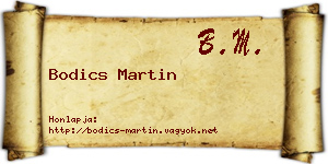 Bodics Martin névjegykártya